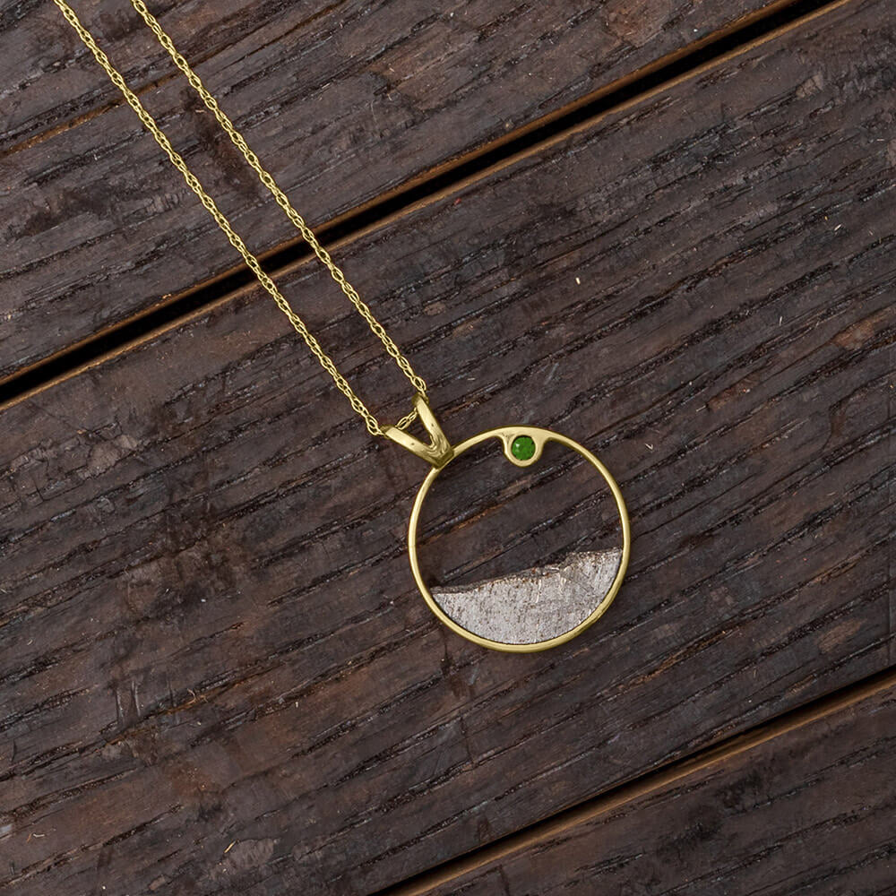 Brown Braided Leather Necklace with Reel Pendant